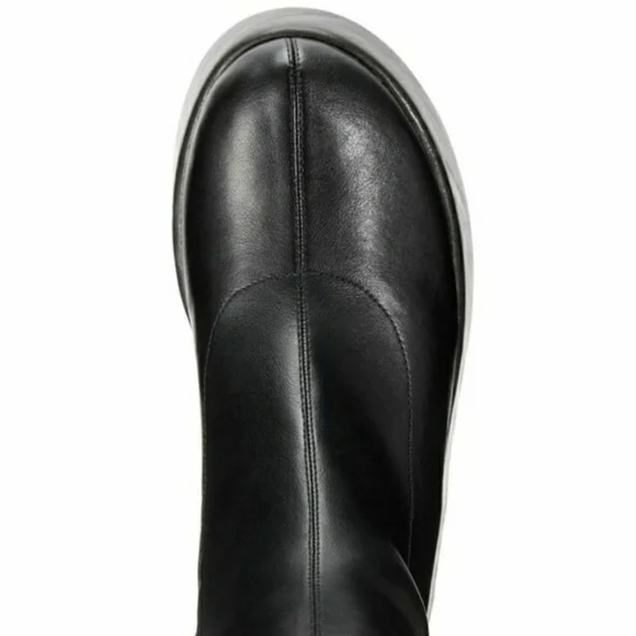 New w/Box Wild Pair Enchantt Platform Round Toe Tall Wedge Black Boots Size 8 - Picture 4 of 6